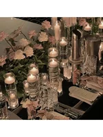 Clear Cylinder Glass Candle Holder Pillar High Borosilicate Glass Candle Holder Vase Wedding Party Decor(Candles Not Included) 3