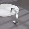 Stainless steel olive leaf pattern C-shaped opening adjustable bracelet, engraved wheat ear pattern men's gold-plated jewelry 3