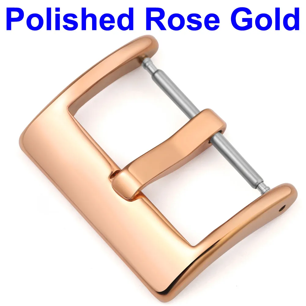 Elegant Stainless Steel Watch Pin Buckle - Brushed Matte Finish in Silver, Gold, Black - Leather Band Clasp Accessories