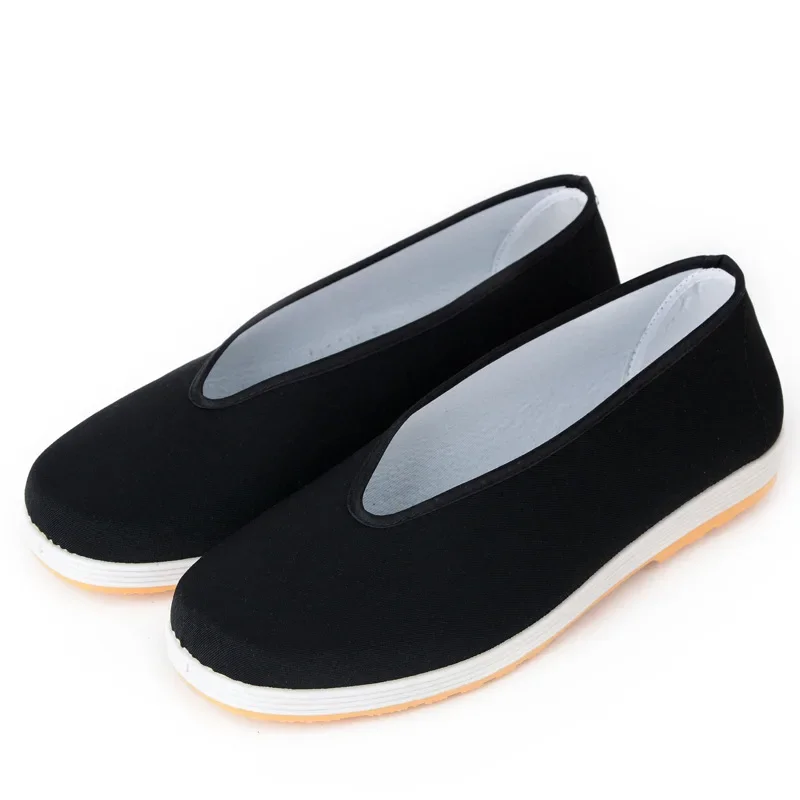 2024 New Old Beijing Cloth Shoes Men's Spring and Autumn Casual Flat Shoes Kung Fu Performance Round Mouth Black Cloth Shoes 5