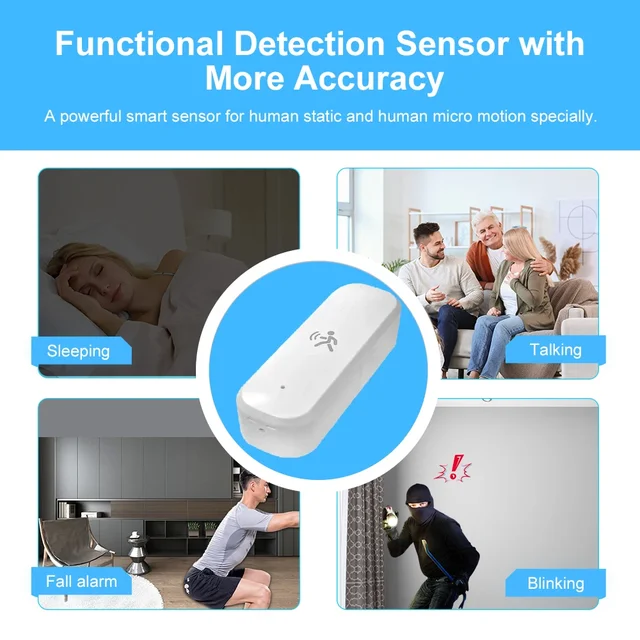 Smart ZigBee Pir Motion Sensor Radar Temperature Humidity Security Sensor Works with Home Assistant for Burglar Alarm 6