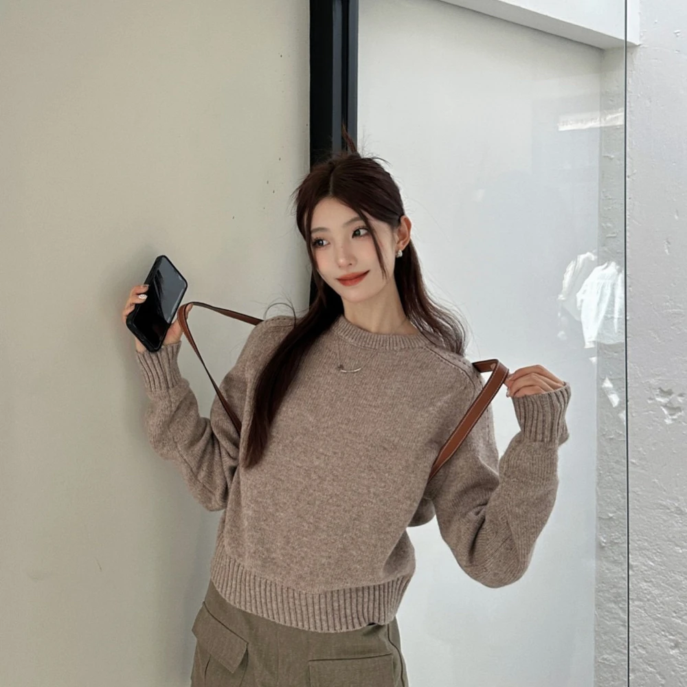 

Round Neck Cashmere Sweater for Women, Loose Sweater, Comfortable and Warm, Autumn and Winter