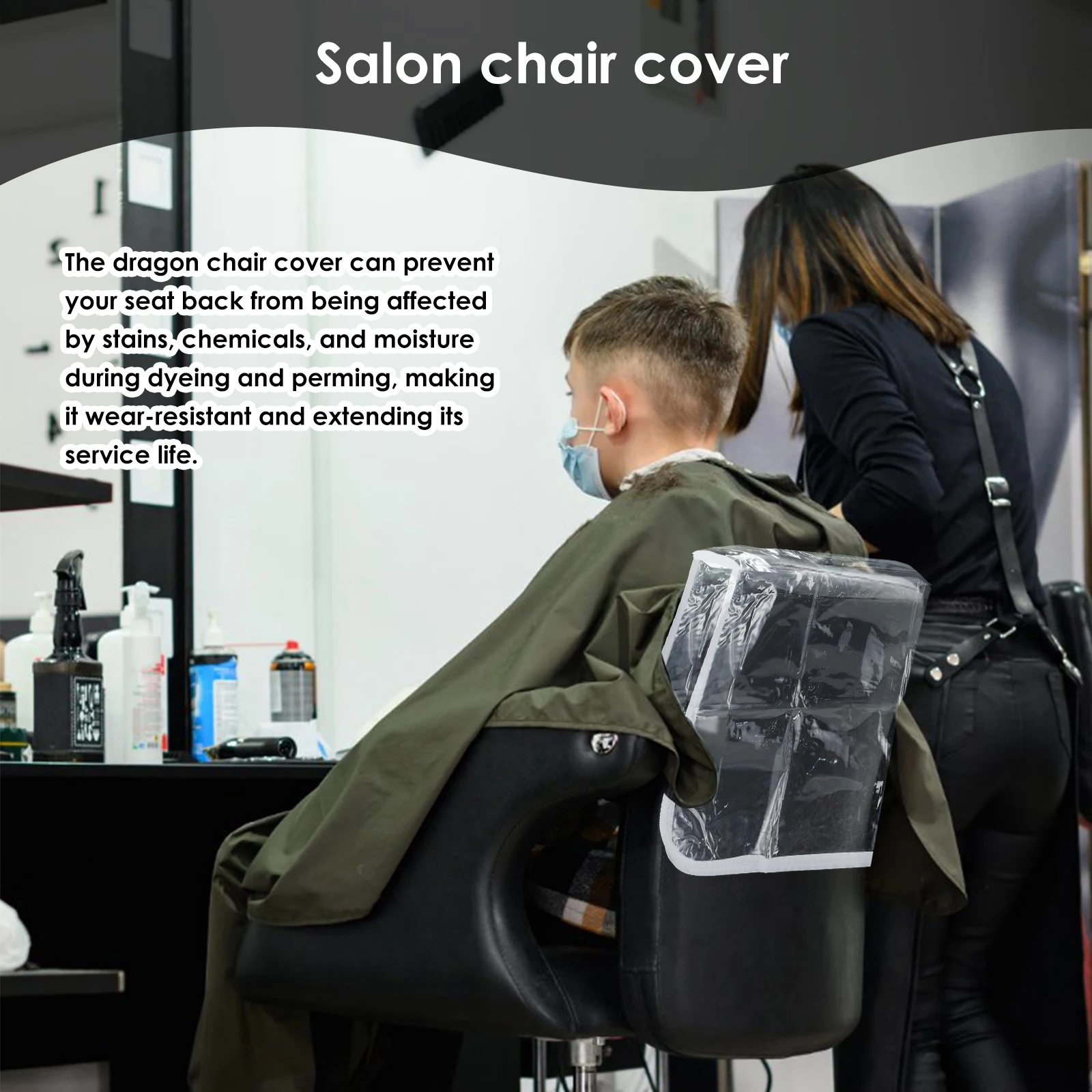 Clear Plastic Salon Chair Back Covers Waterproof Protectors