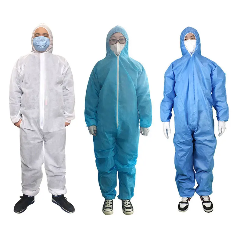 Work Coverall Suit Disposable Isolation Gown Disposable Jumpsuit Hazmat Sui dustproof Work Safety Clothing Spary Painting Cover All Protection Clothes Overall Suit