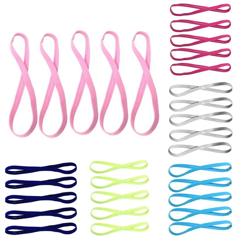1/2/4Pcs Popular Elastic Rope Candy Sports Yoga Silicone Headband Running Football Headband Hair Accessories