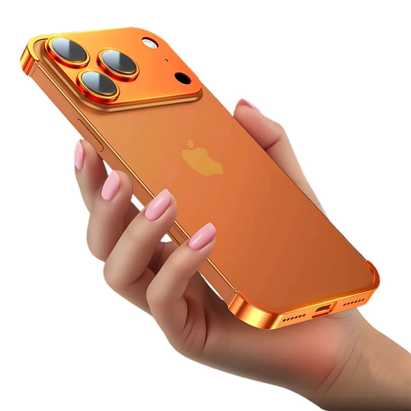 Metal Frameless Bumper Case with Lens Protection and Corner Pads Cover