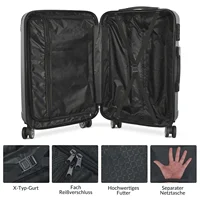 Roshanda Ensemble de valises 3 pièces, balances à bagages, serrure TSA, valise de voyage légère en ABS à coque rigide, ensembles de bagages à main pour chariot, noir 6