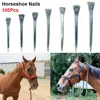 100Pcs Durable E2/E3/E4/E5/E6/E7/E8 Horseshoe Nails Steel Harness Repair Horse Shoe Nails Hoof Nails Equestrian Sports Equipment 5