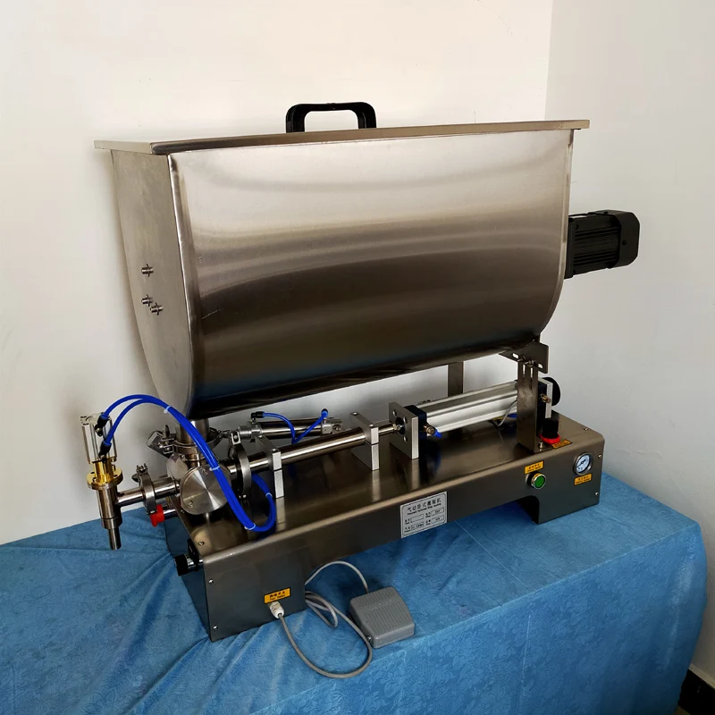 

Horizontal Paste Liquid Filling Machine Ketchup Honey Cream Emulsion Heating Stir Type Stainless Steel Single Head Filler Tools