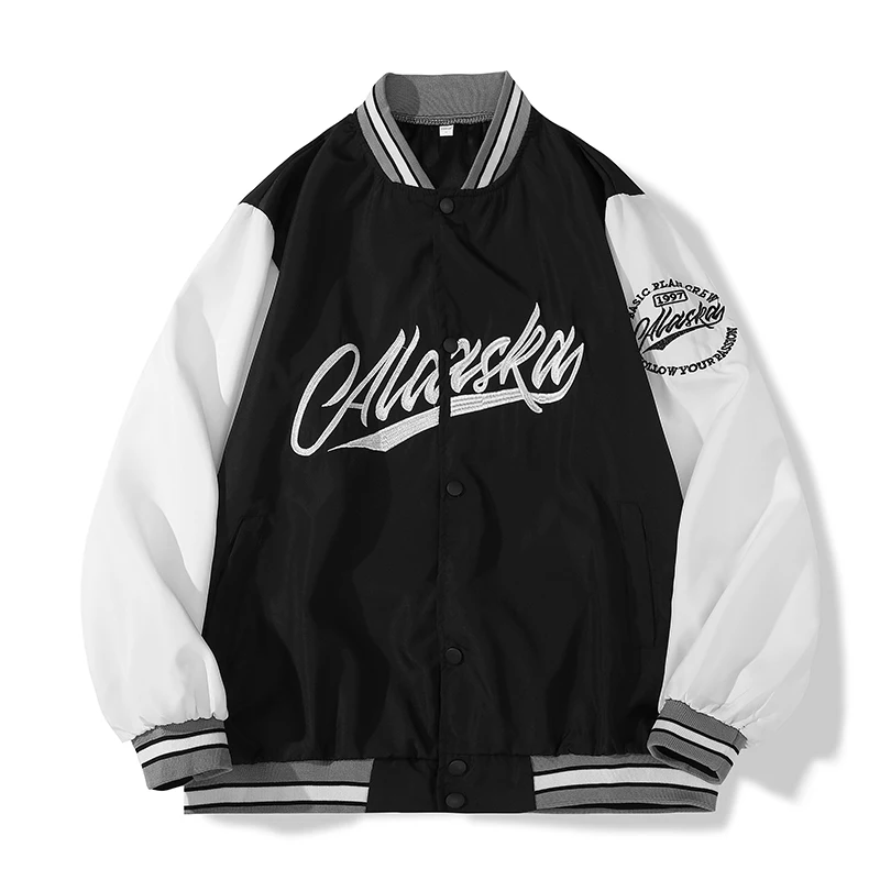 

Letter Embroidery Leather Men Jackets Coats Women's 2023 Spring Street Trend All-match Baseball Uniform Couple Loose Top