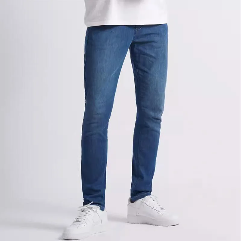 2024 New Men's Denim Jeans Thin Jeans Summer Elastic Waist Loose Straight Zipper Classic Casual Pants Brand Trousers Clothing