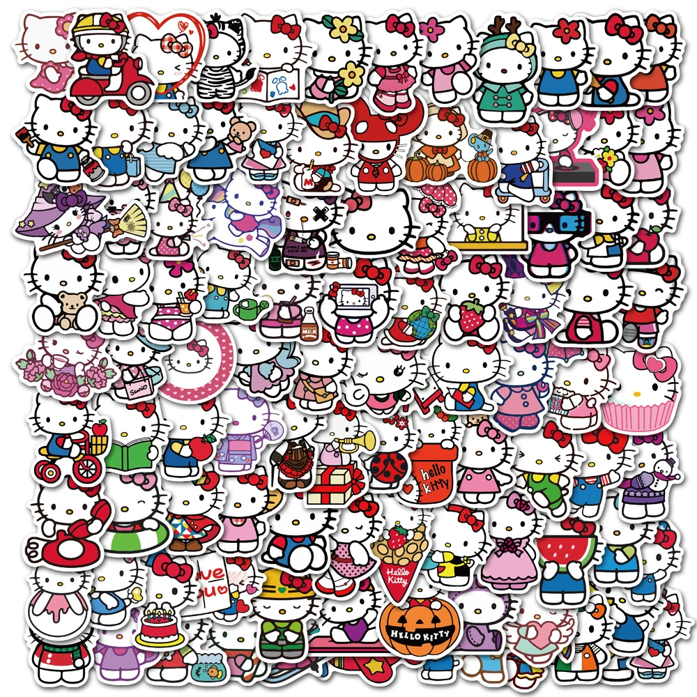 10/50/100pcs Hello Kitty Sticker Cute Sticker Trolley Case Guitar