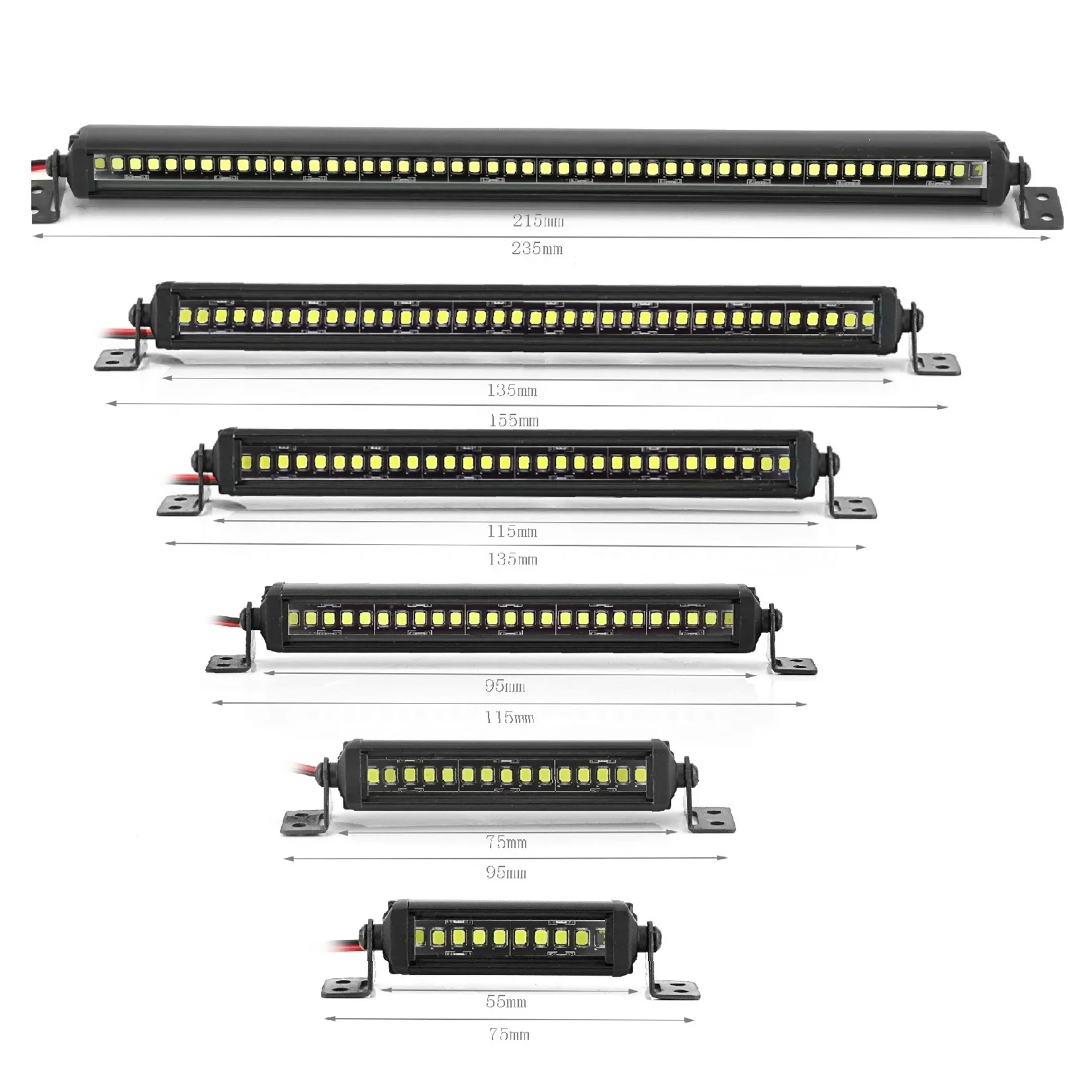 

KKRC 55/75/95/115/135/215mm LED Light Bar Roof Lamp Lights for Axial SCX10 90046 Traxxas TRX4 Slash Rustler 1/8 1/10 RC Car Upgr