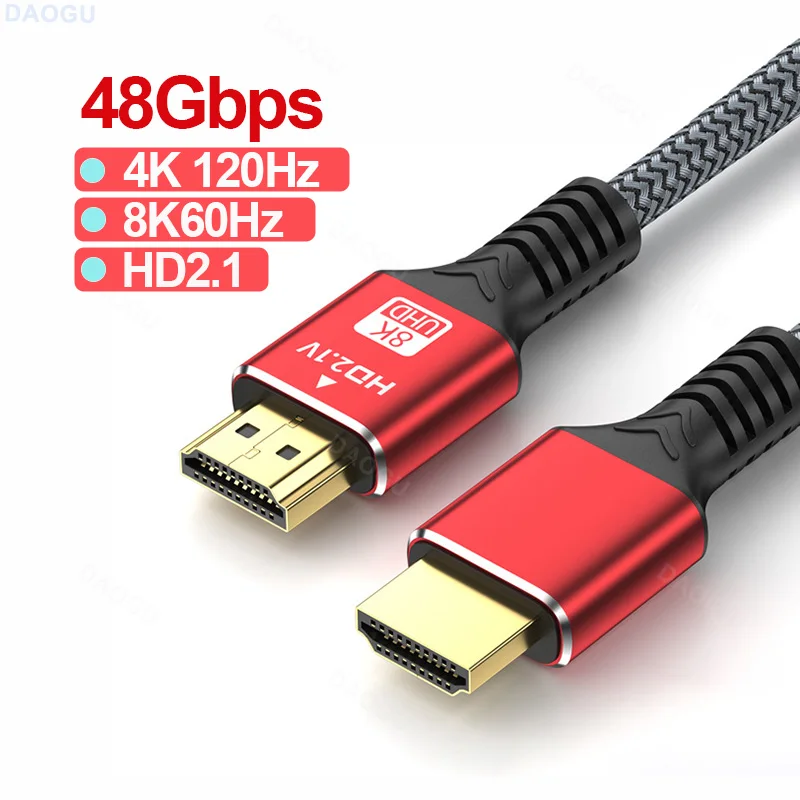 48Gbps HDMI-compatible Cable 8K 60Hz 50cm 1m 2m 3m 5m HDMI-compatible 2.1 Cable 4K 120Hz HDR 3D Effect Video Cable for HDTV PC
