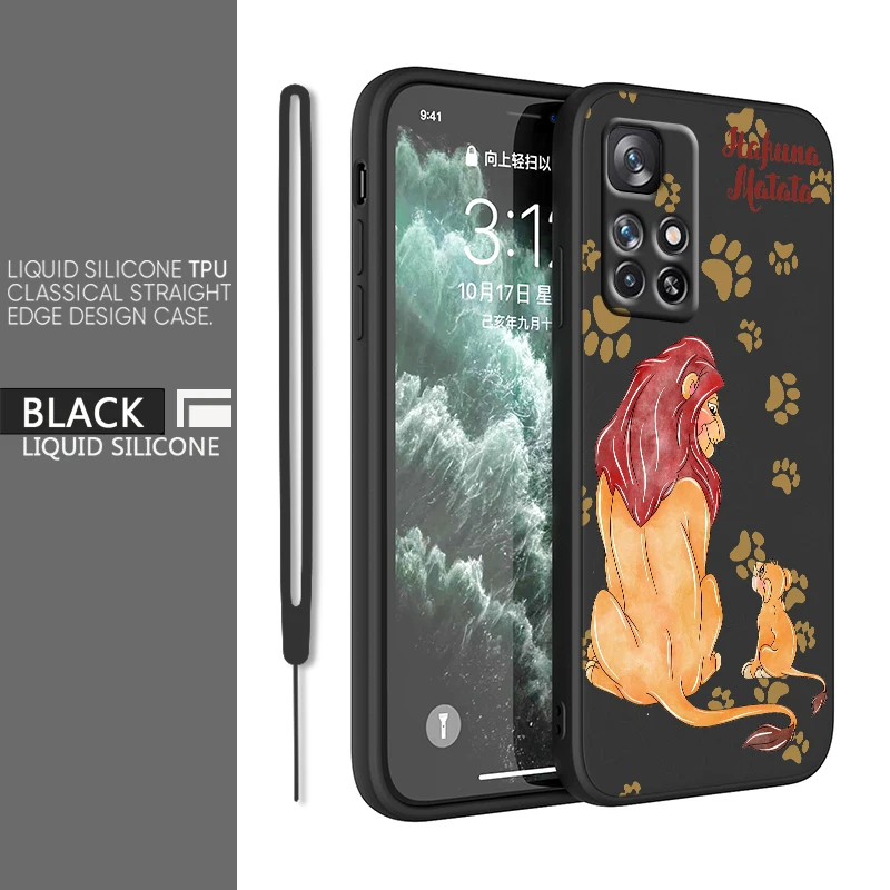 

Simba Disney Lion King Cute For Redmi K60 K50 K40 K30 K20 10C X 9C T AT A 8A 7A Gaming Pro Plus Liquid Rope Silicone Phone Case