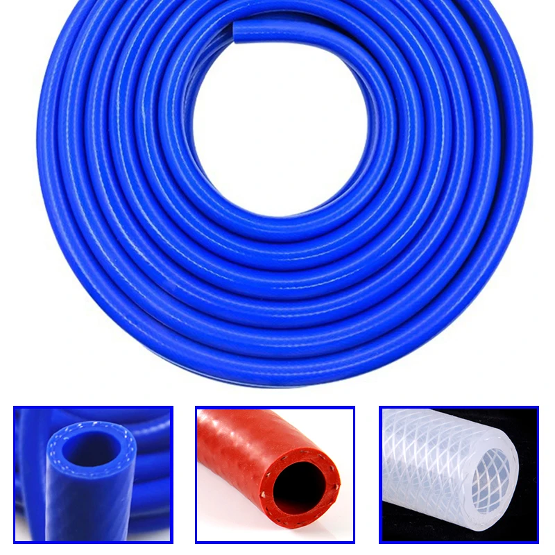 สายยางซิลิโคนทนน้ำมัน ขนาดเส้นผ่านศูนย์กลางภายใน 1 ม./3 ม./5 ม. 6-25 มม. สำหรับแรงดันสูง ใช้กับกระบอกสูบรถยนต์ ท่อสุญญากาศ 1