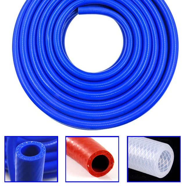 สายยางซิลิโคนทนน้ำมัน ขนาดเส้นผ่านศูนย์กลางภายใน 1 ม./3 ม./5 ม. 6-25 มม. สำหรับแรงดันสูง ใช้กับกระบอกสูบรถยนต์ ท่อสุญญากาศ 1