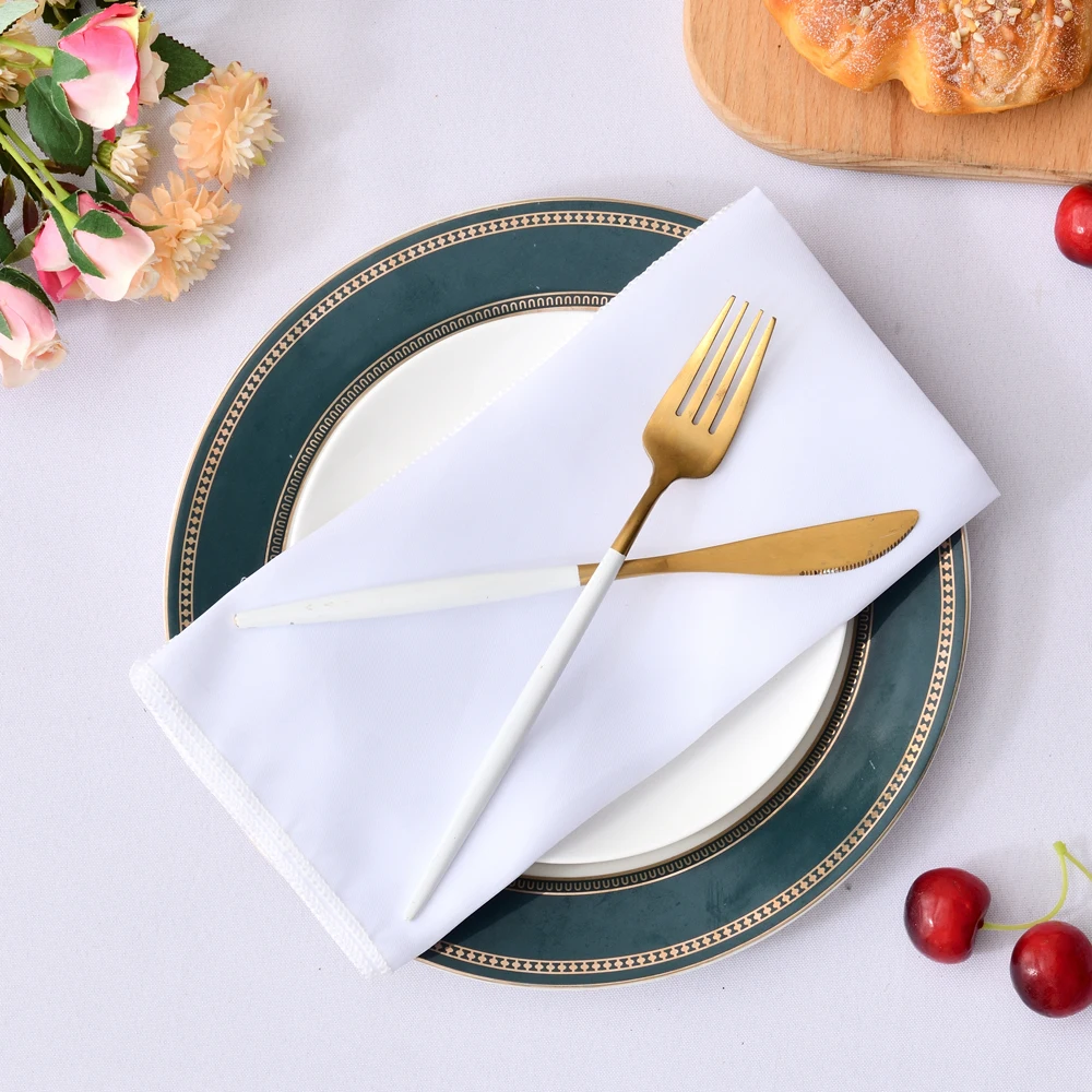 20PCS 51x51cm 연회 파티 웨딩 홈 테이블 천으로 칵테일 주방 저녁 식사 냅킨에 대 한 부드러운 Htitched 사각형 냅킨 새틴