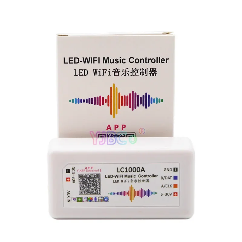 

5~30V 12V Tuya smart LED Digital RGB Pixel Strip Wifi SPI Music Spectrum Controller 1024 Pixels Matrix Panel Screen Dimmer