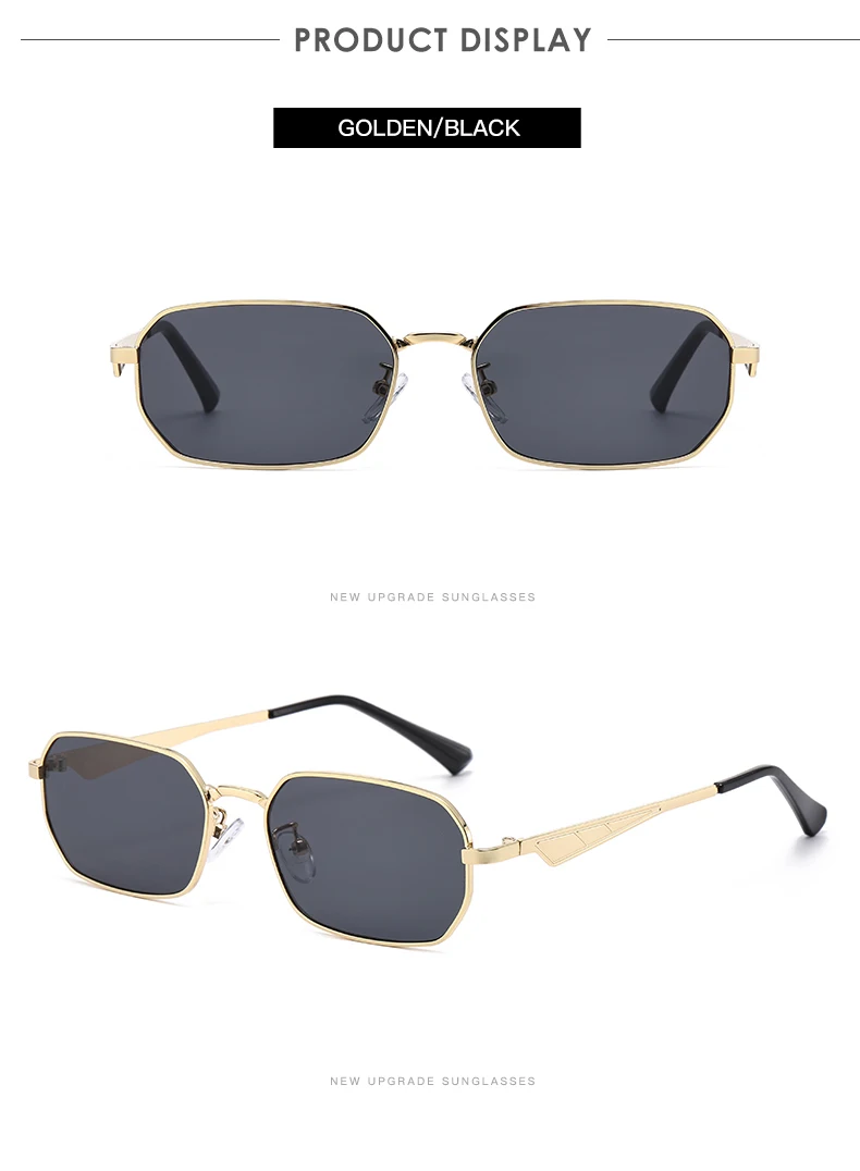 Schutzbrille 2 stücke Mode Metall Quadrat Sonnenbrille Männer Outdoor Casual Marke Gläser Vintage Einzigartige Beine Brillen UV400 – Detail 4