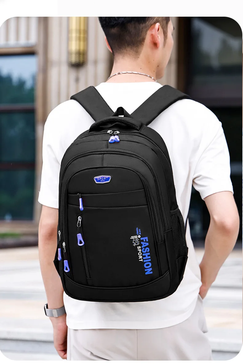 Herren-Business-Reiserucksack mit großer Kapazität, Laptop-Rucksack, modisch, trendig, doppelte Schultertaschen für die Mittelschule im Angebot – Detail 16