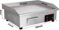 Electric Countertop Griddle Stainless Steel BBQ Flat Top Grill Hot Plate, Adjustable Thermostatic Control 122°F-572°F, Stainless 2