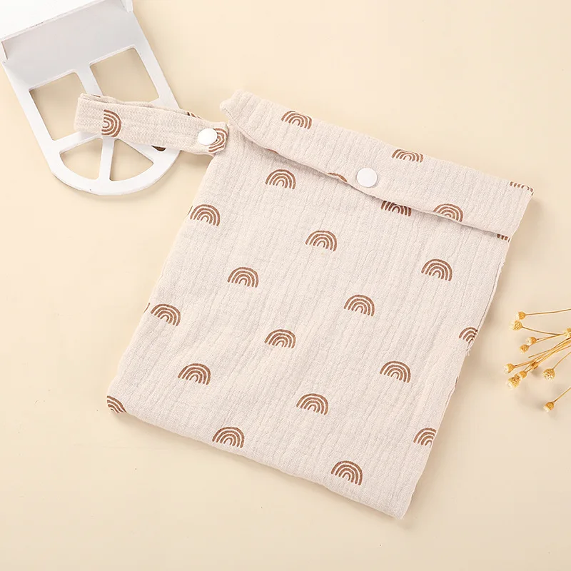 Wholesale Printing Bag For Diaper Pure Organic Double Layer Cotton Multifunction Mommy Handbag Baby Bottle Cart Hanging Bag - 5