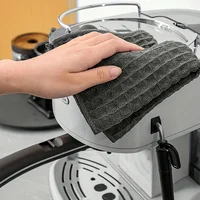 8PCS/Coffee machine rag non-shedding Strong absorbent Waffle rag Coffee machine cleaning cloth Microfiber pineapple rag bar rag 1