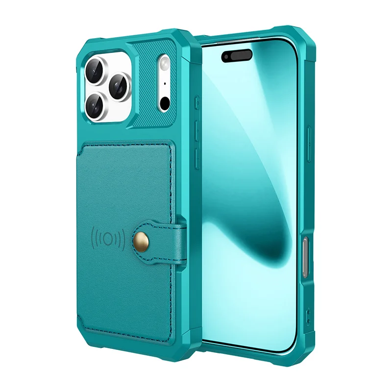 Leather Magnetic Card Slot Wallet Case - Shockproof Luxury Cover