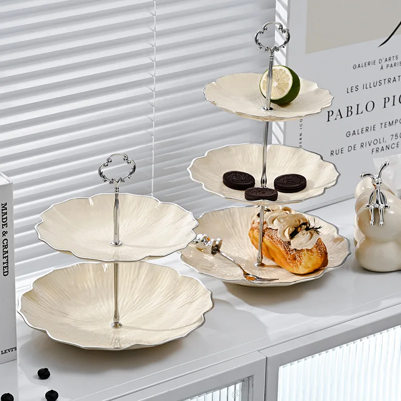 Fruit plate living room home coffee table multilayer afternoon tea dessert cake plate dessert display shelf luxury. 4