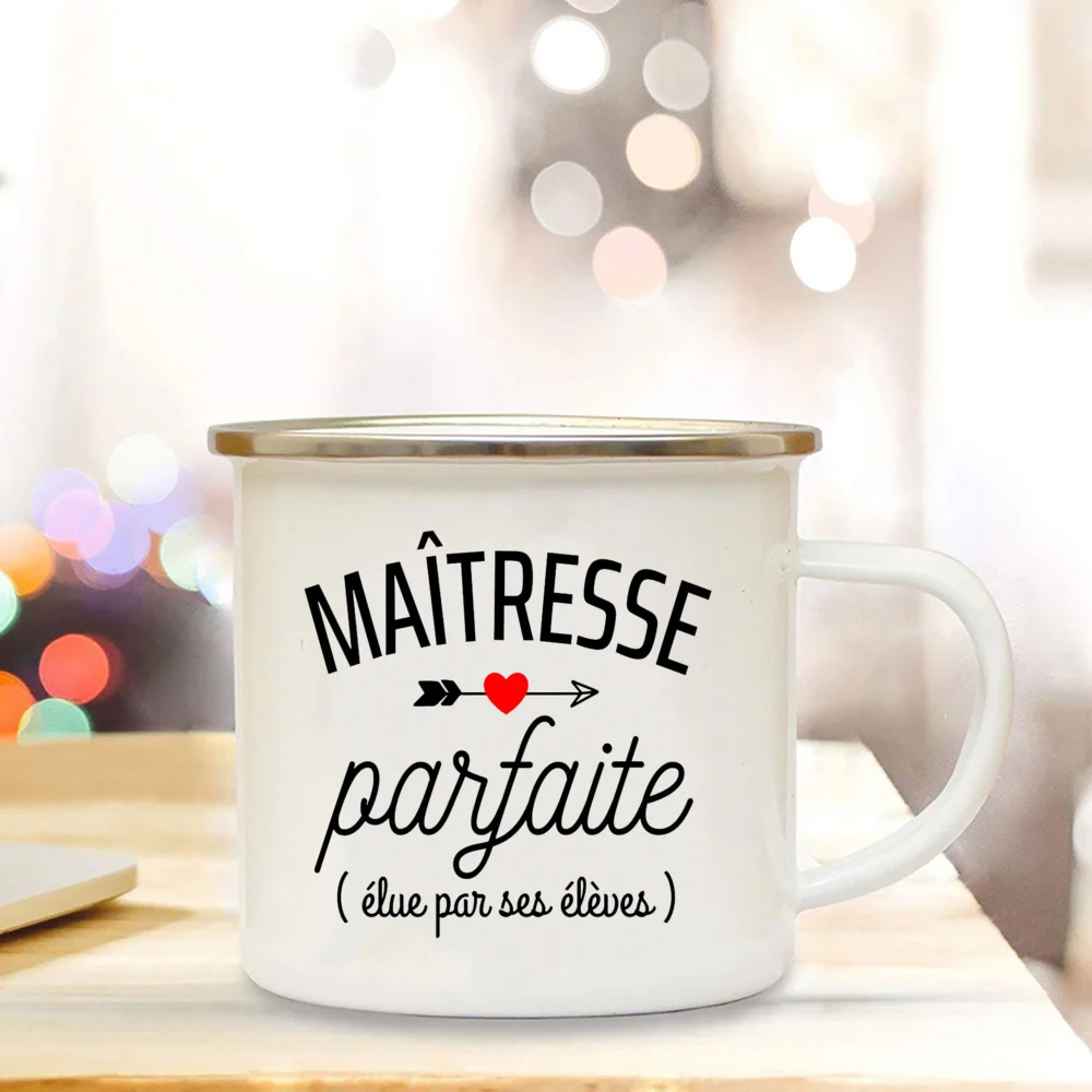 Thank You Teacher Mug – Eco-Friendly Camping Enamel Coffee Cup | Rustic Gift