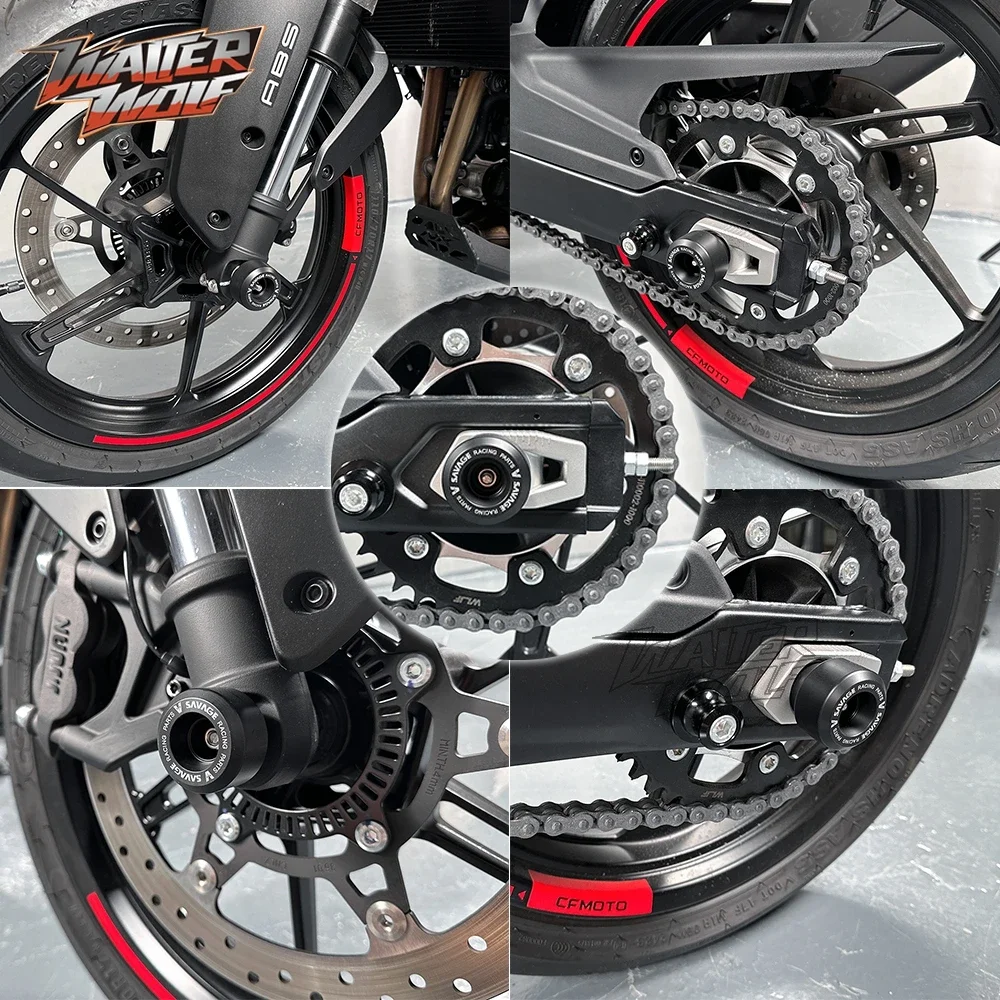 2025 Motorycle 전면 후면 휠 액슬 스핀들 슬라이더 CFMOTO 450NK 450SS 450SR 450 NK/SR/SS 낙하 방지용 스윙 암 가드
