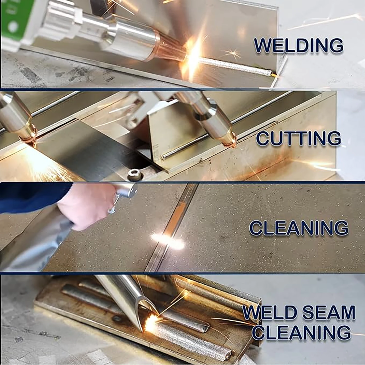 2000W Raycus Fiber Laser Welding Machine 4 in 1 Laser Welding Cutting Cleaning Machine Handheld Double Wobble Fiber Laser Welder 2