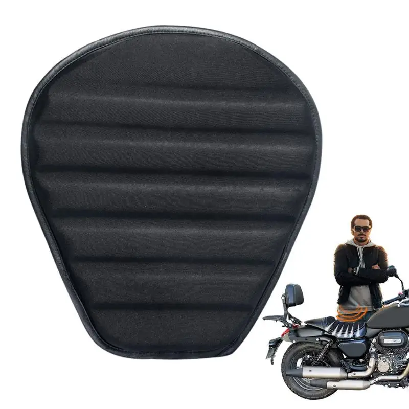 

Motorcycle Cushion Pad High Elasticity Shock Absorbing Breathable Seat Pillow Cover Universal with Buckle Soft Seat Motorbike