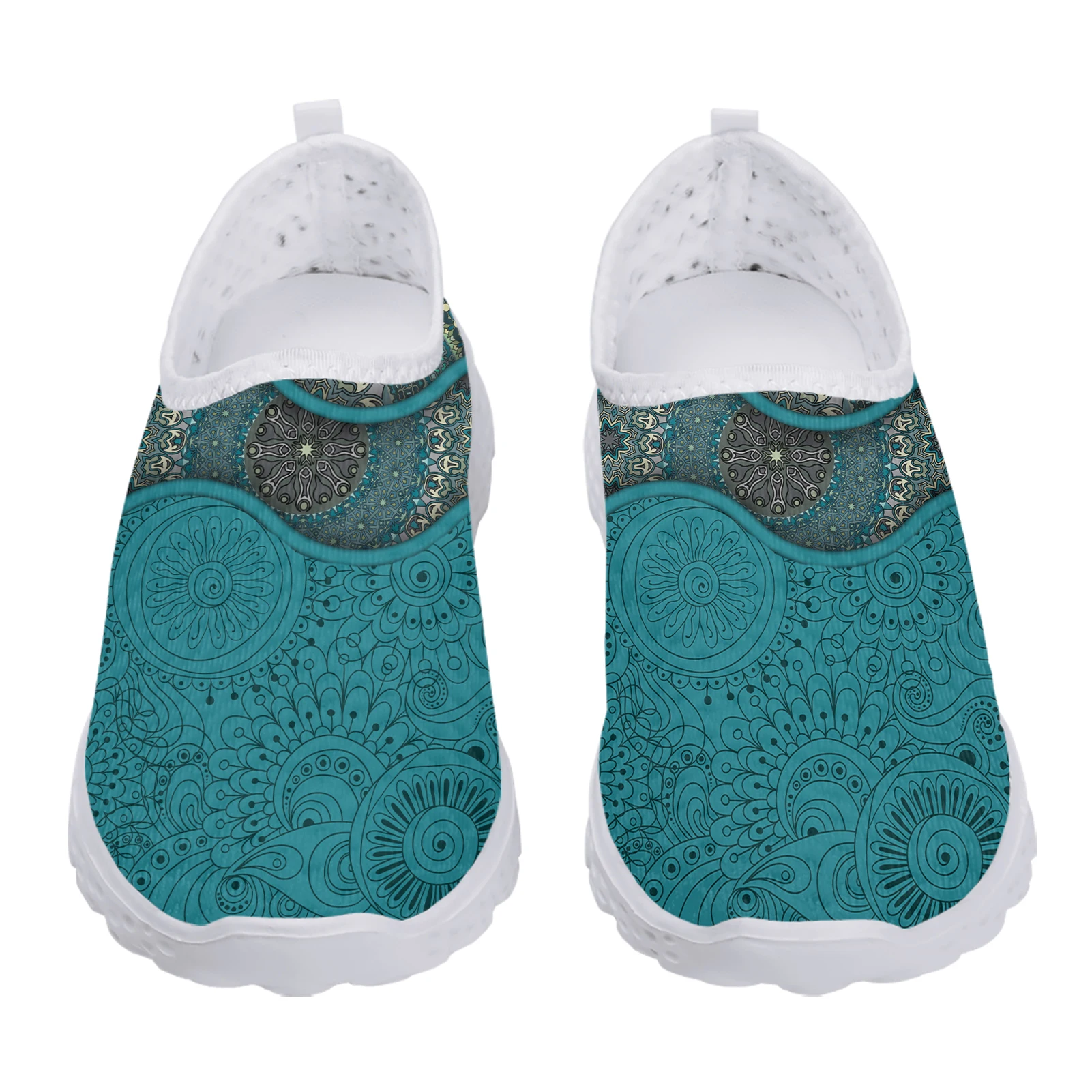 Simple Bohemian Printed Mesh Shoes Light And Breathable Home Shoes For Summer Soft Comfortable Slip On Shoes