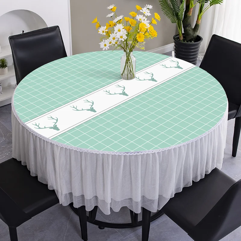 

C52Tablecloth simple modern round household rectangular coffee table tablecloth disc fixed