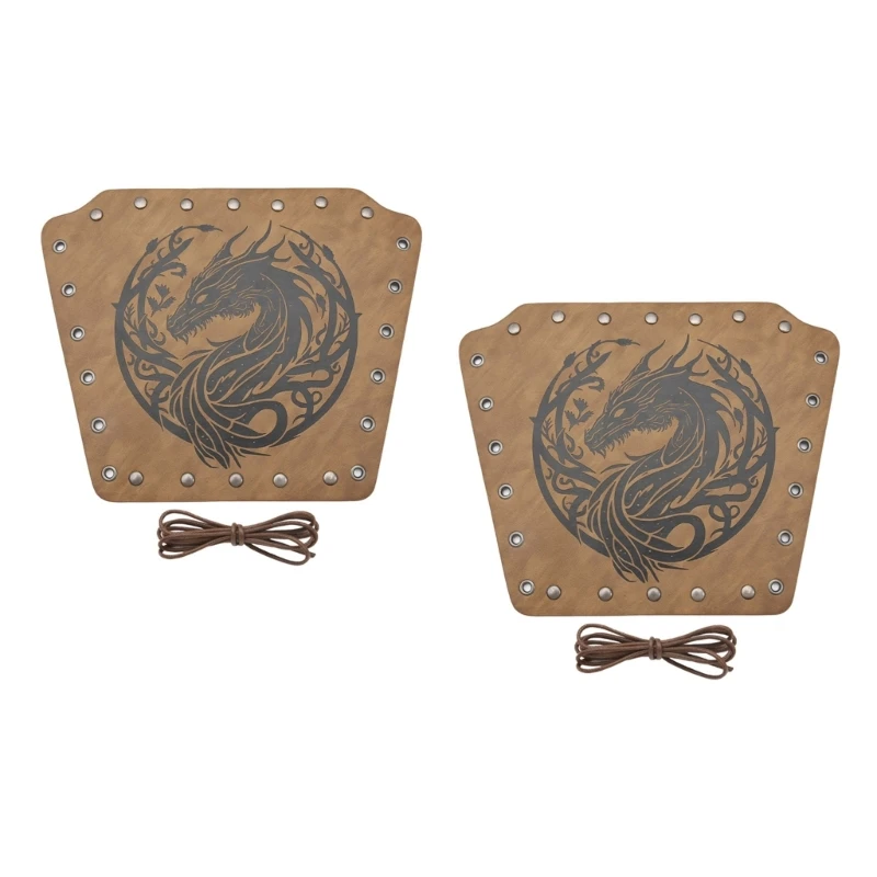 Cosplay Arm Armour Vintage Embossed Dragon Arm Guards Cosplay Costume PU Leather Bracers Dropship