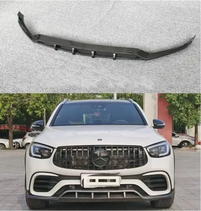 

For Mercedes-Benz GLC260 GLC300 GLC63 GLC63 AMG 2020 2021 2022 Real Carbon Fiber Front Bumper Splitters Lip Spoiler