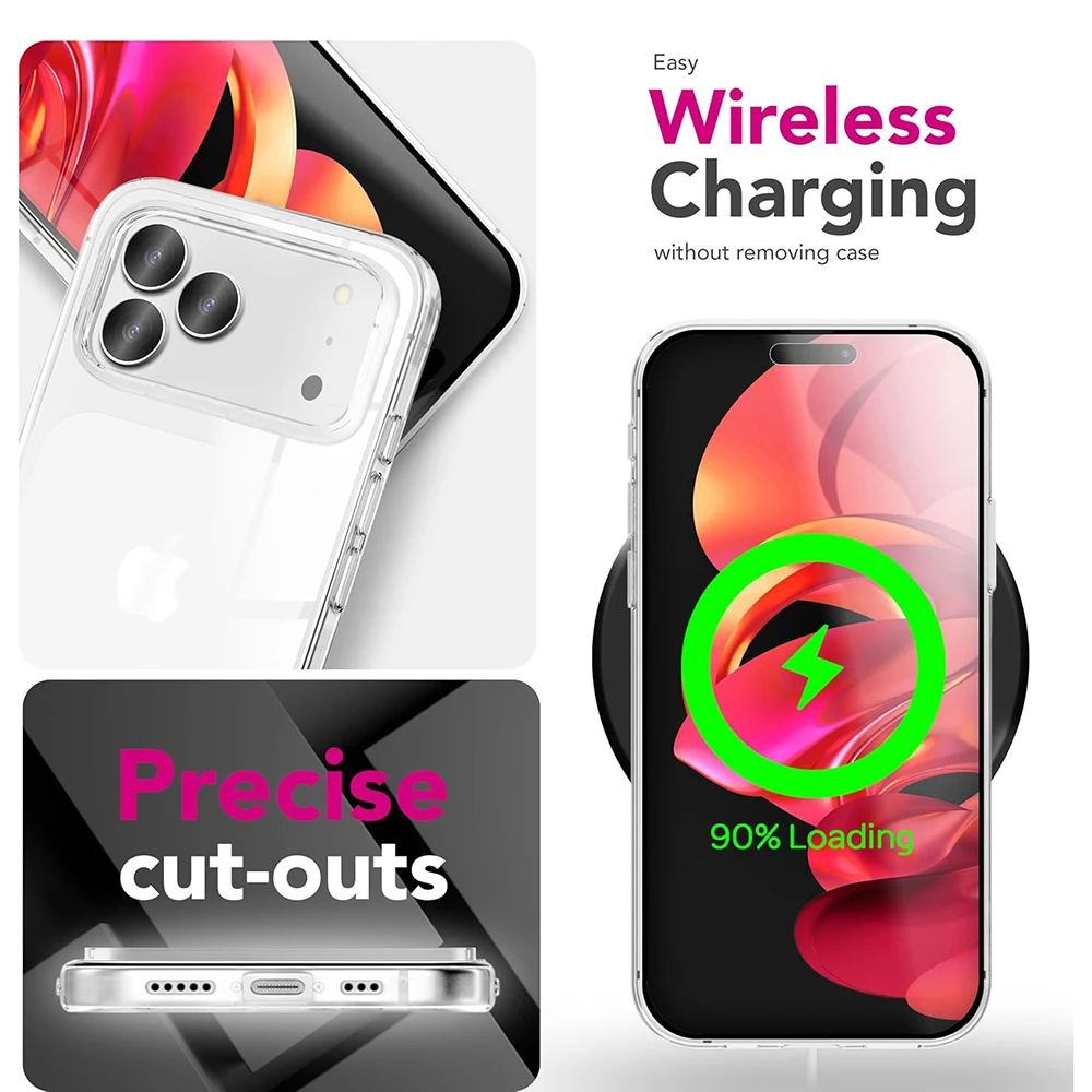360° Full Body Transparent Hybrid Case - Enhanced Protection with Hard Silicone & Soft Shell