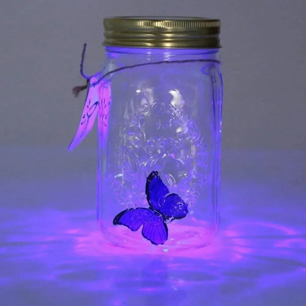 Magic Flying Butterfly Jar Led Lamp Glass Mason Jar Simulazione Animated Butterfly Insect Collection Bottle Home Decor