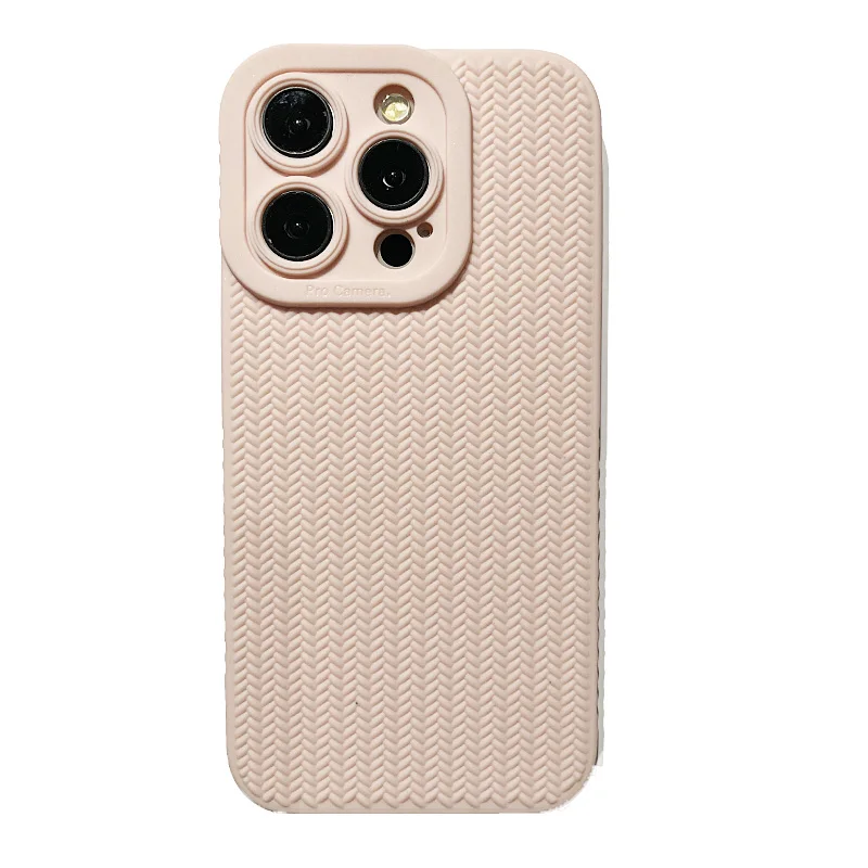 Fashion 3D Woven Pattern Matte Soft Silicone Shockproof Phone Case
