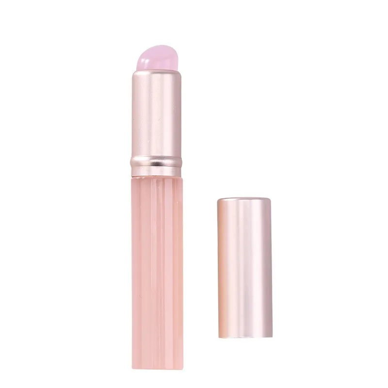Jelly Pink Nail Art Silicone Brush Reusable Mirror Powder Pigment Applying Manicure Tool Soft Q-elastic Smudge Nail Brush Stick 6