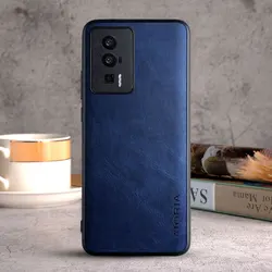 Luxury Vintage Leather Skin TPU Case - Premium Protective Cover for Redmi K60 Pro (Dark blue)