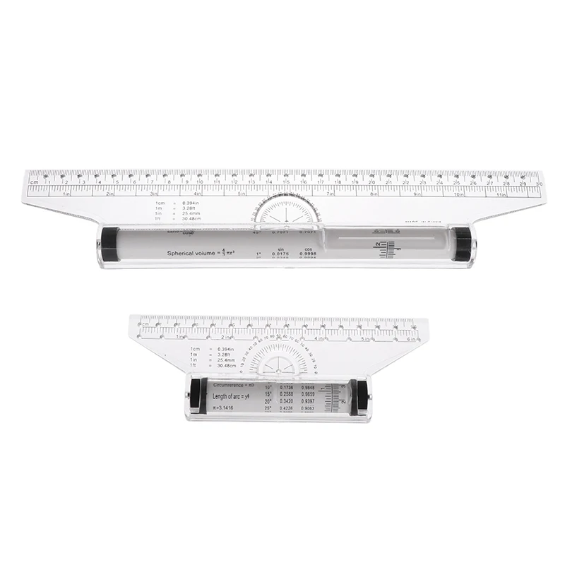 뉴 앵글 라인 룰러 15cm 30cm 다기능 드로잉 도구 미터법 롤링 룰러 투명 평행 롤링 룰러