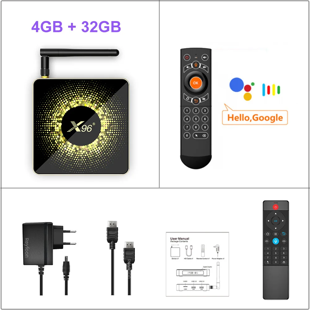 X96 X10 8K Ultra HD Android TV Box Android 11.0 Amlogic S928X LPDDR4 8GB  RAM 64GB ROM WiFi6 1000M BT5.2 USB3.0 Support AV1 8K 60fps H.265 HDR Set  Top