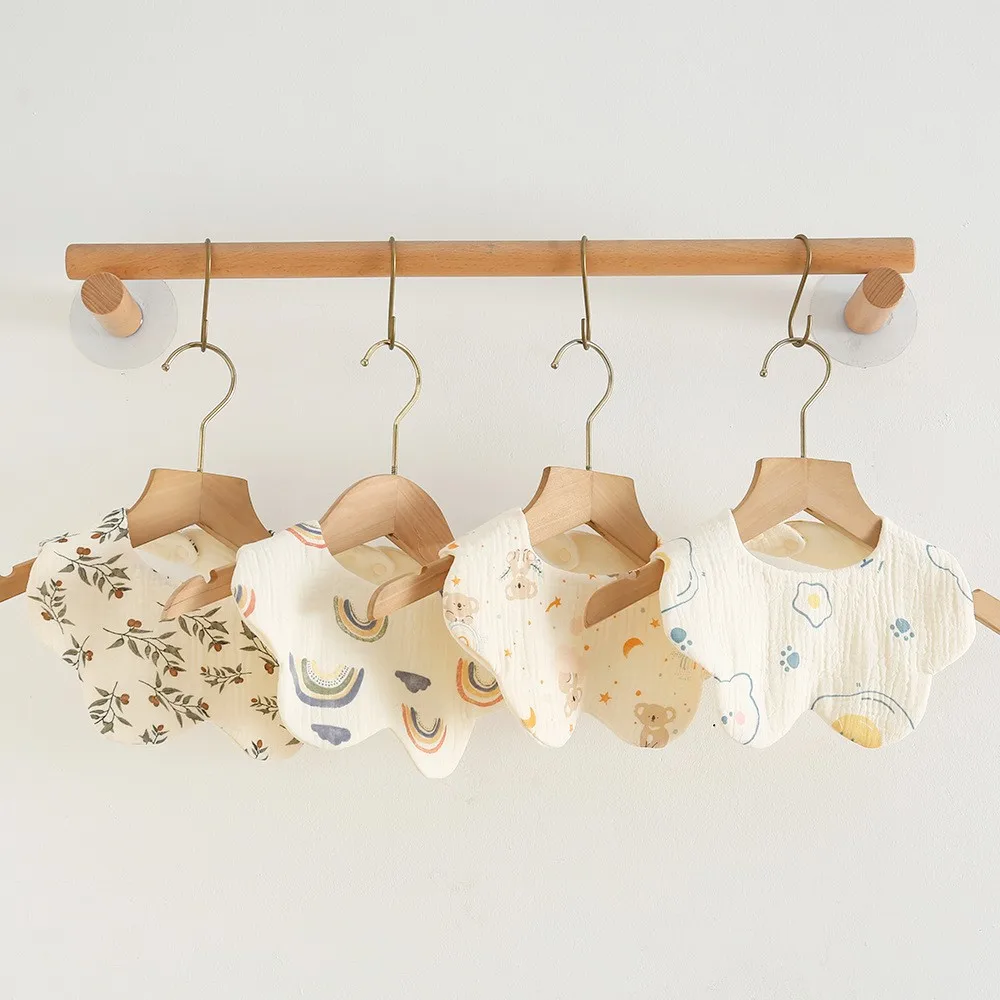 Newborn Toddler Burp Cloth Kid Bib Cotton Gauze Baby Feeding Bibs Summer Soft Petal Infants Print Saliva Towel  baby stuff 2