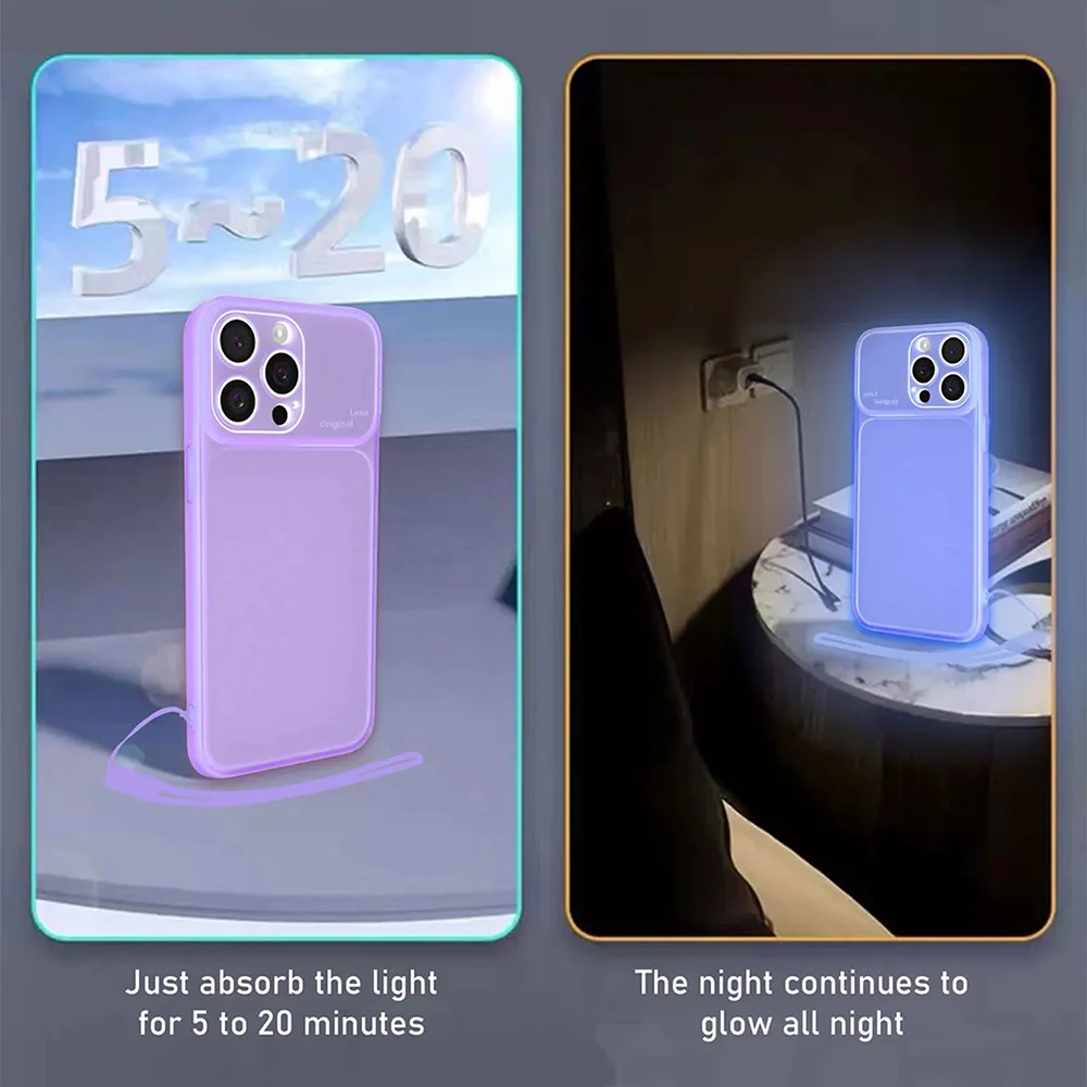 Luxury Night Light Luminous Clear Silicone Phone Case - Transparent Cover