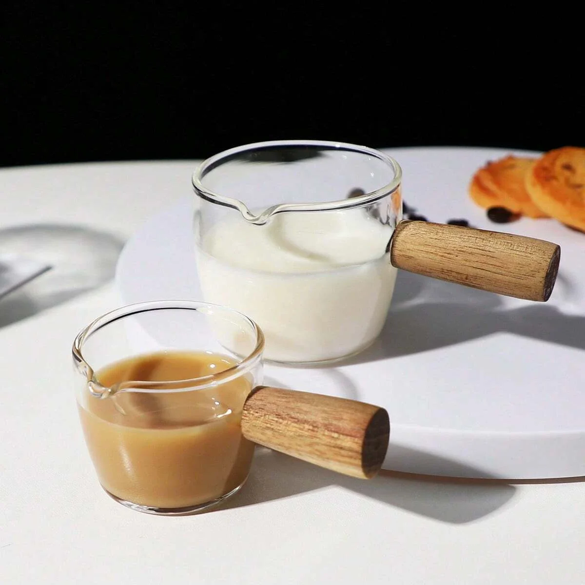 75ml Heat-resisting Glass Espresso Measuring Cup Double/Single Mouth Glass Milk Jug With Handle Glass Scale Measure Mugs