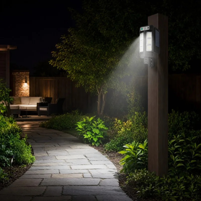 Enhanced Outdoor Solar Motion Sensor Wall Light - Waterproof, Adjustable, 3 Lighting Modes, Super Bright