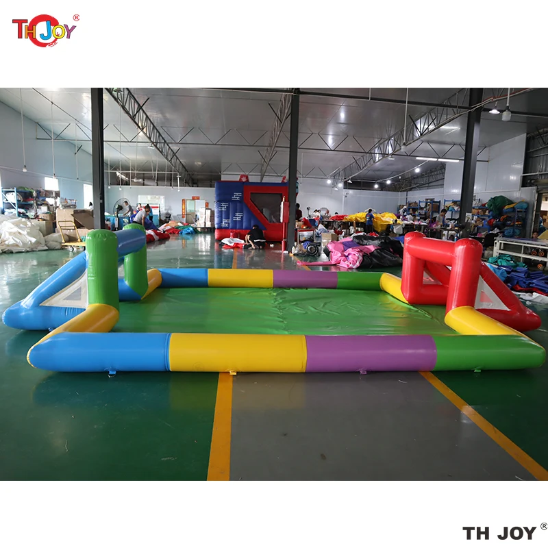Free Air Shipping 10x5m Customized PVC Soap Football Field Inflatable Soccer Pitch, Inflatable Soccer Field for Sale 5